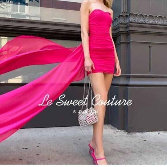 ZARA PINK DRAPED DRESS Summer fav - Picture 12 of 16